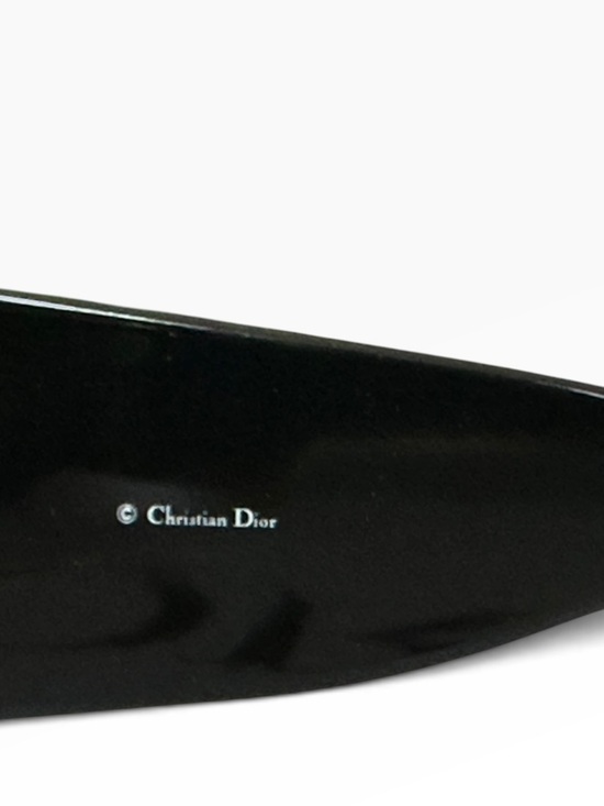 DIOR  Diorrain 1 Vintage Oversized Crystal Sunglasses – Black Y2K